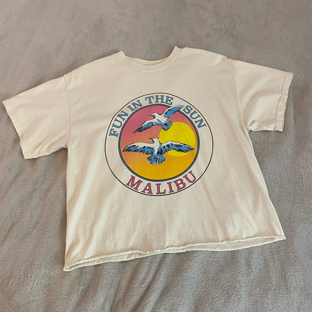 Pacsun John Galt Cream Malibu Graphic T-Shirt